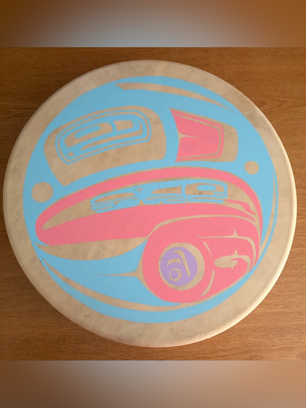 Hand-made drum-Eagle/frog